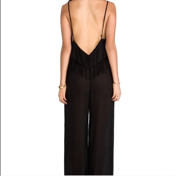 INDAH Black Fringe Jumpsuit - Picture 2 of 5